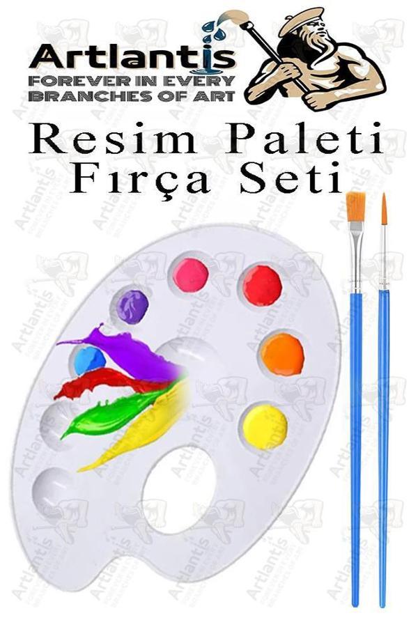 Resim Paleti ve Resim Fırça Seti 1 Paket Artlantis Ressam Paleti Boyama Fırçası Akrilik Boya Guaj Boya Suluboya - Image 1