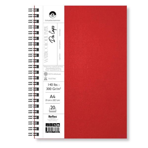 Supertrend Da Capo Cold Press Sert Kapak Suluboya Defteri 300 gr. A4 20 yaprak KIRMIZI - Image 1