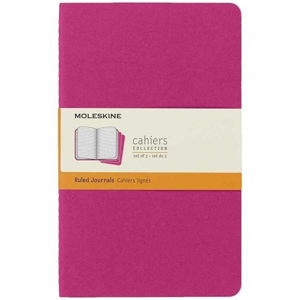 Supertrend Chaier 3'lü Günlük Defter Çizgili L Boy 13x21 cm. 80 Sayfa Kinetik Pembe - Image 1