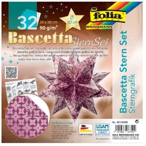 Supertrend Bascetta Stern Çift Taraflı Origami Kağıdı 20x20 cm. 32 Yaprak MOR - Image 1