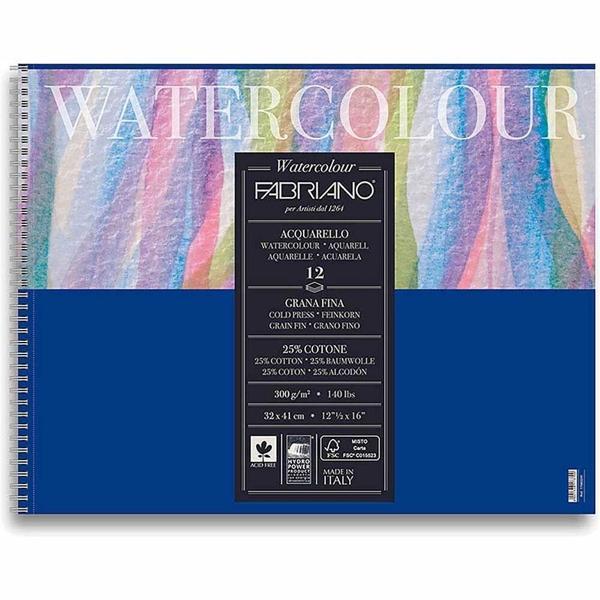 Supertrend Watercolour Spiralli Sulu Boya Defteri Blok Soğuk Baskı 300 gr. 32x41 cm. 12 yaprak - Image 1