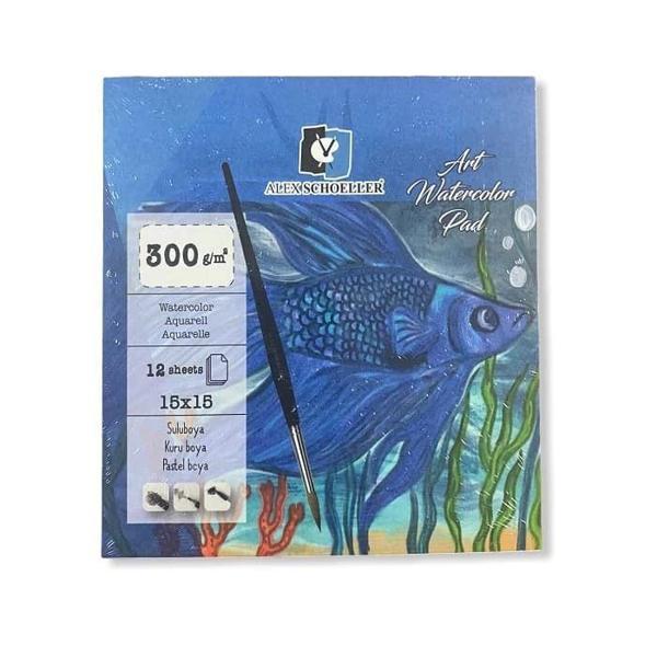 Supertrend Art Watercolour Pad Sulu Boya Defteri Blok 300 gr. 15x15 cm. 12 yaprak - Image 1