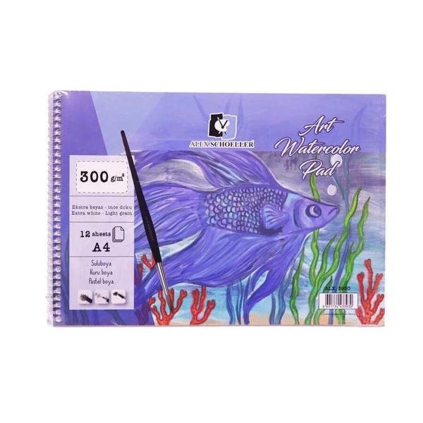 Supertrend Art Watercolour Pad Spiralli Sulu Boya Defteri Blok 300 gr. A4 12 yaprak - Image 1
