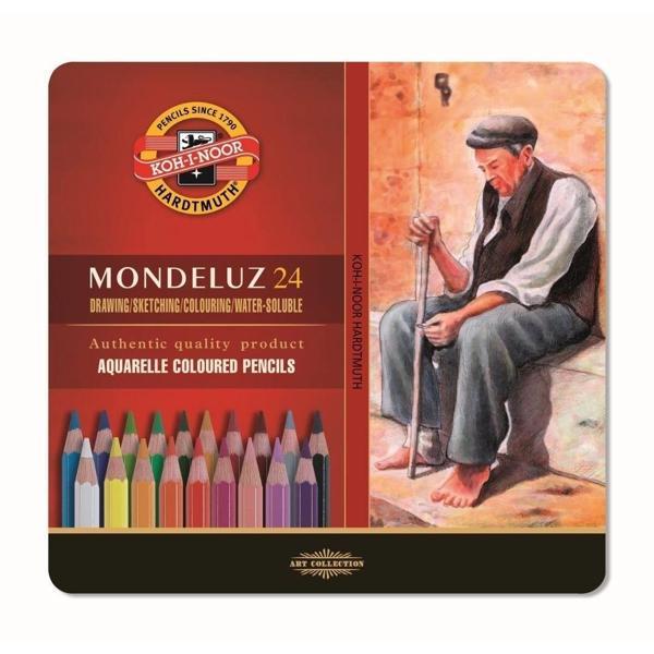 Supertrend Mondeluz Aquarell Boya Kalemi Seti 24 Renk Metal Kutu - Image 1