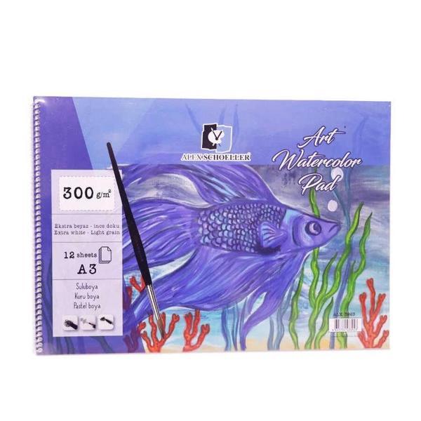 Supertrend Art Watercolour Pad Spiralli Sulu Boya Defteri Blok 300 gr. A3 12 yaprak - Image 1
