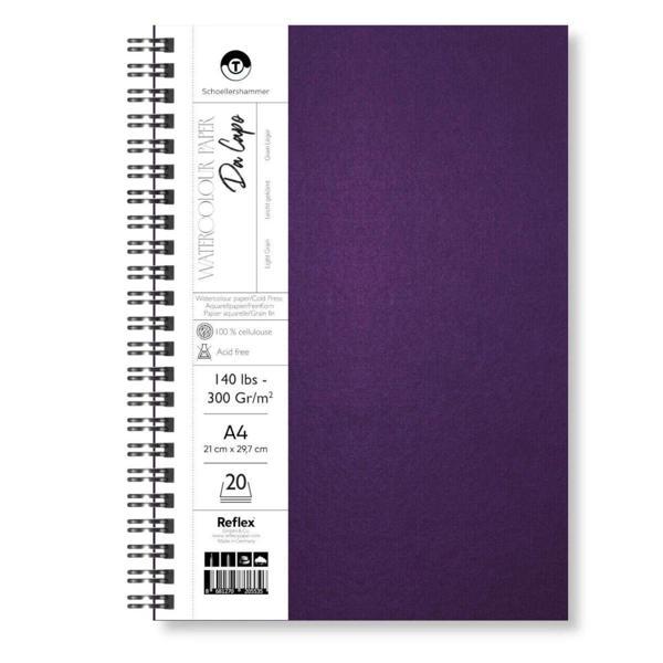 Supertrend Da Capo Cold Press Sert Kapak Suluboya Defteri 300 gr. A4 20 yaprak MOR - Image 1