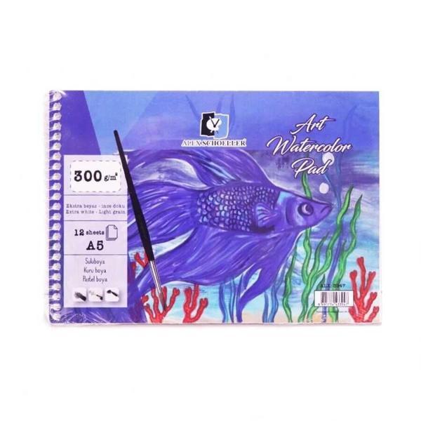 Supertrend Art Watercolour Pad Spiralli Sulu Boya Defteri Blok 300 gr. A5 12 yaprak - Image 1