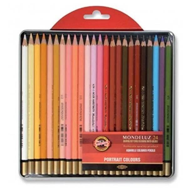 Supertrend Mondeluz Aquarell Boya Kalemi Seti 24 Renk Metal Kutu PORTRE TONLARI - Image 1