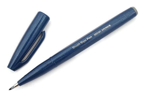 Supertrend Fude Touch Brush Sign Pen Fırça Uçlu Kalem BLUE-BLACK - Image 1