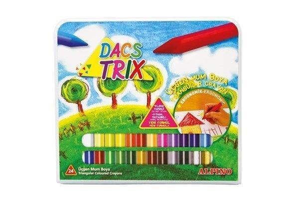 Supertrend Dacstrix Üçgen Mum Boya 24 Renk Plastik Çantalı - Image 1