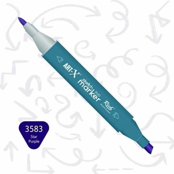 Supertrend Sketch Marker Duo Çift Uçlu Marker Kalem 3583 Star Purple - Image 1