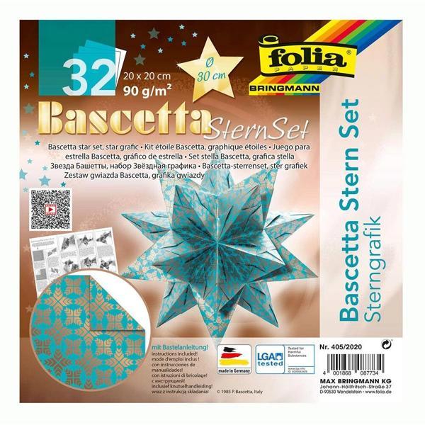 Supertrend Bascetta Stern Çift Taraflı Origami Kağıdı 20x20 cm. 32 Yaprak TURKUAZ - Image 1
