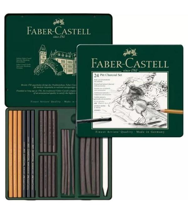 Supertrend Pitt Charcoal İşlenmiş Kömür Karakalem Eskiz Çizim Seti 24 Parça - Image 1