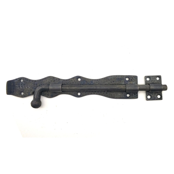Antika Tarz Dekoratif Pirinç Dövme Kapı Sürgüsü - 25cm, Oksit - Image 1