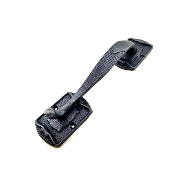 Antika Tarz Dekoratif Pirinç Ayak Tip Büyük Kapı Çekme Kolu - 220x50mm, Oksit - Image 1