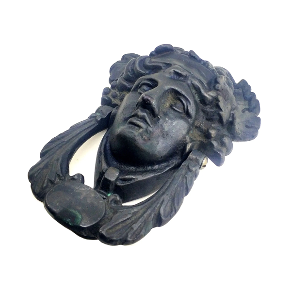 Antika Tarz Dekoratif Pirinç Sezar Kapı Tokmağı, Taktak - Oksit - Image 1