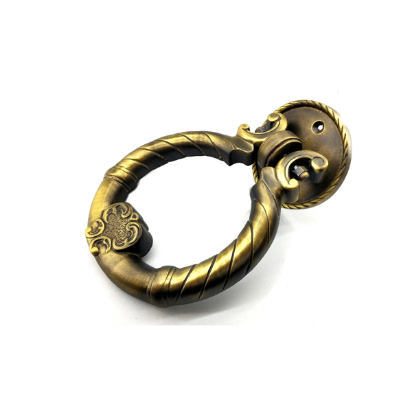 Antika Tarz Dekoratif Pirinç Saray Kapı Tokmağı, Taktak - 97mm, Antik - Image 1