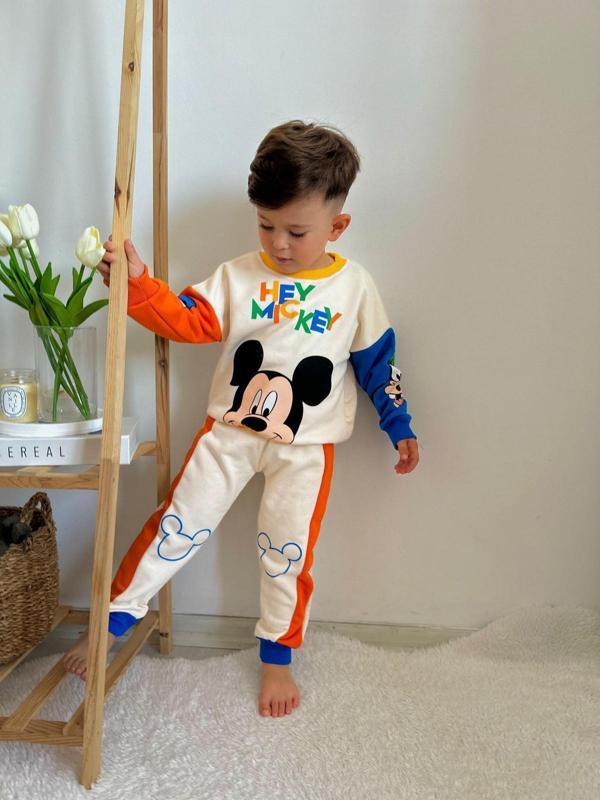Yeni Sezon Baharlık  Unisex Mickey Mouse Mevsimlik  Alt Üst Eşofman Takımı 2245 - Image 1