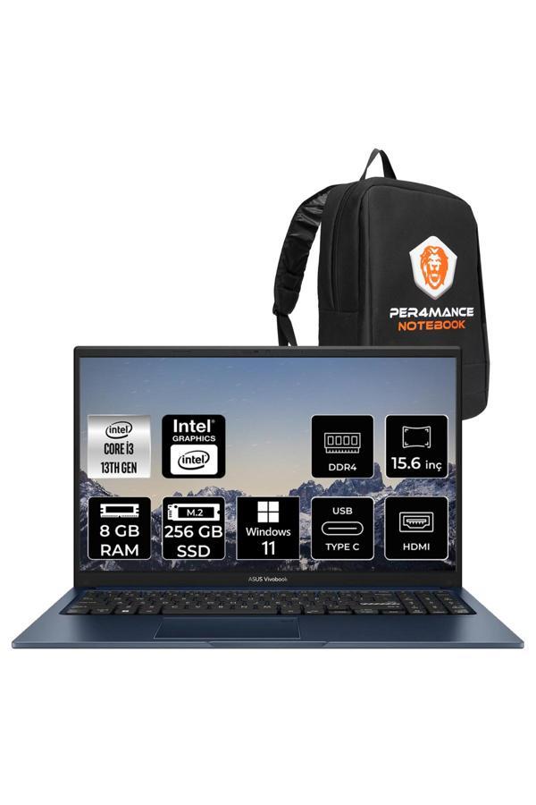 ASUS Vivobook 15 i3-1315U 8GB 256GB SSD 15.6'' FHD W11HOME X1504VA Dizüstü Bilgisayar & Laptop & PER4 ÇANTA - Image 1
