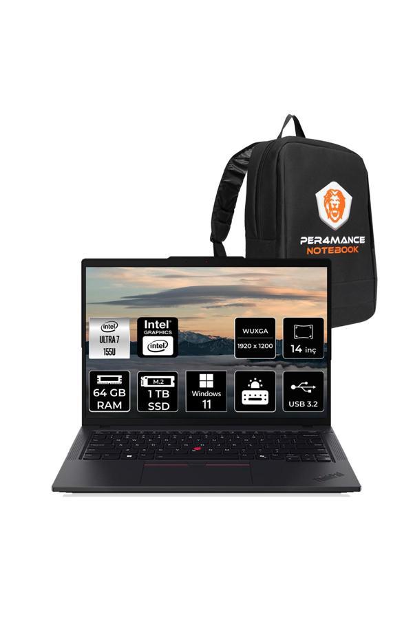 LENOVO ThinkPad T14 G5 Ultra7 155U 64GB 1TB SSD 14'' WUXGA W11P 4G LTE Dizüstü Bilgisayar & Laptop & Çanta - Image 1