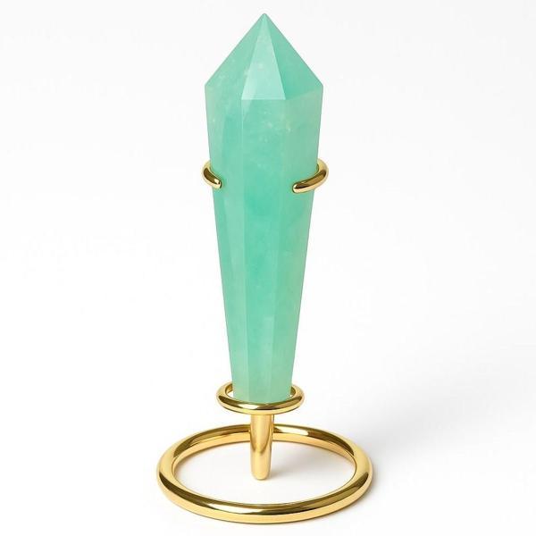 Vogel Kesim Florit Taşı / Metal Standlı Doğal Kristal Dekoratif Obje - Image 1