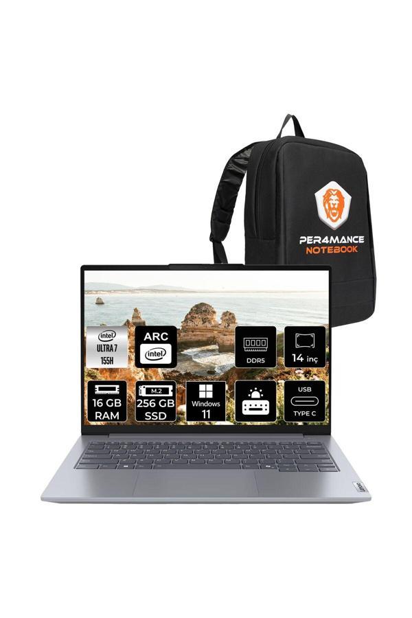 LENOVO ThinkBook 14 G7 Ultra 7 155H 16GB DDR5 256GB SSD 14'' WUXGA W11H Dizüstü Bilgisayar & Laptop & ÇANTA - Image 1
