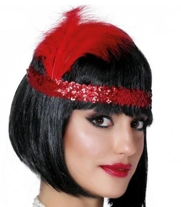 7039ler 8039ler Ve 9039lar Temalı Kırmızı Renk Çarliston Saç Bandı - Image 1