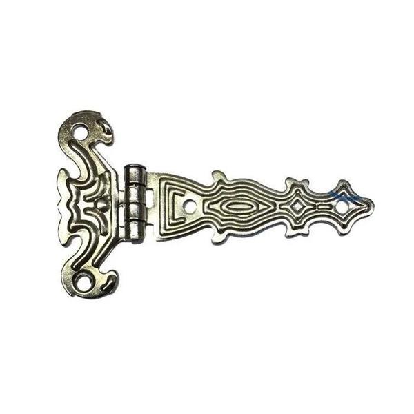 Dekoratif, Sac Tek Kuyruklu Menteşe - 40x68 Mm, Küçük, Nikel, 100 Adet - Image 1