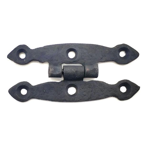 Antika Tarz Dekoratif Pirinç Dar Menteşe - 75x39 Mm, Oksit - Image 1