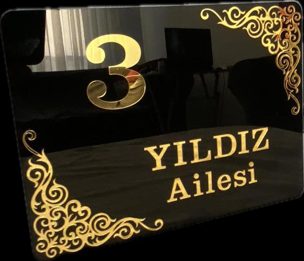 Zarif Ve Şık Pleksi Kapı İsimliği Kişiselleştirilmiş Daire Kapısı,Dış Kapı İsimliği Hediyelik Ürün - Image 1