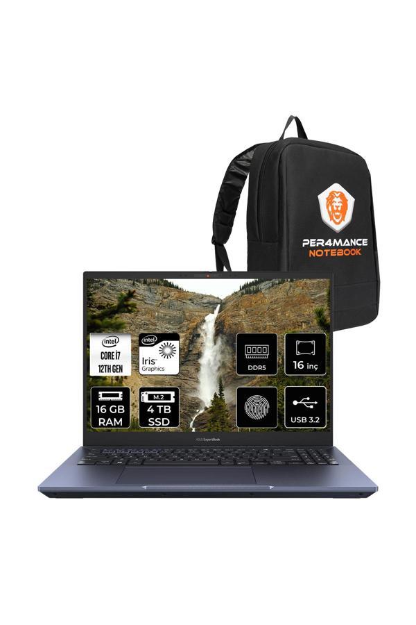 ASUS Expertbook B5 i7 1260P 16GB DDR5 4TB SSD 16" 4K OLED FDOS Dizüstü Bilgisayar & Laptop & PER4 ÇANTA - Image 1