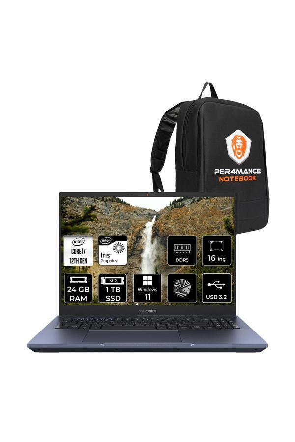ASUS Expertbook B5 i7 1260P 24GB DDR5 1TB SSD 16" 4K OLED W11H Dizüstü Bilgisayar & Laptop & PER4 ÇANTA - Image 1