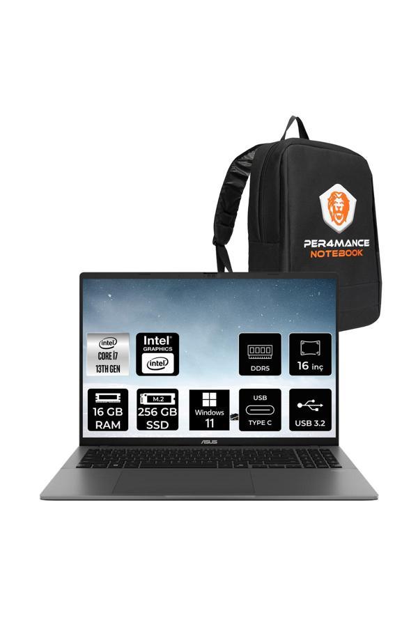 ASUS Vivobook S16 i7 13620H 16GB DDR5 256GB SSD 16" 144Hz WUXGA W11P S3607VA Dizüstü Bilgisayar & Laptop - Image 1