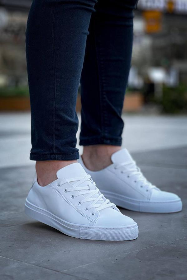 KB-122  Kuback Beyaz Cilt Yüksek Taban Bağcıklı Günlük Erkek Ayakkabı - Image 1