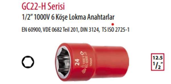CETA GC22-H24 1/2" 1000V 6 Köşe Lokma Anahtarlar - Image 1