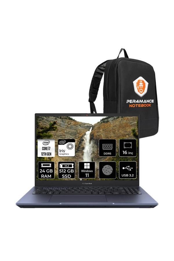 ASUS Expertbook B5 i7 1260P 24GB DDR5 512GB SSD 16" 4K OLED W11P Dizüstü Bilgisayar & Laptop & PER4 ÇANTA - Image 1