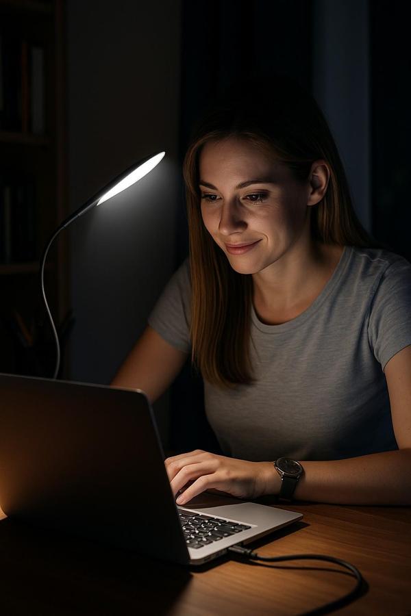Bilgisayar Usb Led Okuma Lambası 14 Led 3 Kademe Dokunmatik Kısılabilir Işık 360° Esnek Kuğu Boynu - Image 1