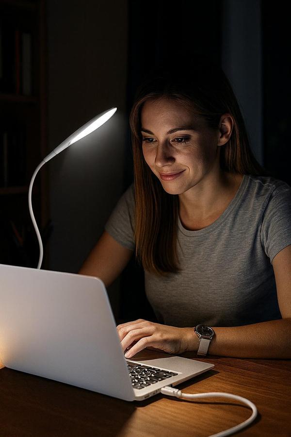 Bilgisayar Usb Led Okuma Lambası 14 Led 3 Kademe Dokunmatik Kısılabilir Işık 360° Esnek Kuğu Boynu - Image 1