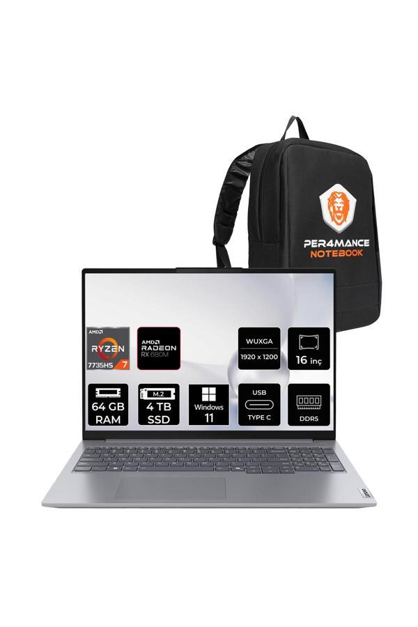 LENOVO ThinkBook 16 G7 R7 7735HS 64GB DDR5 4TB SSD 16'' WUXGA W11P Dizüstü Bilgisayar & Laptop & PER4 ÇANTA - Image 1