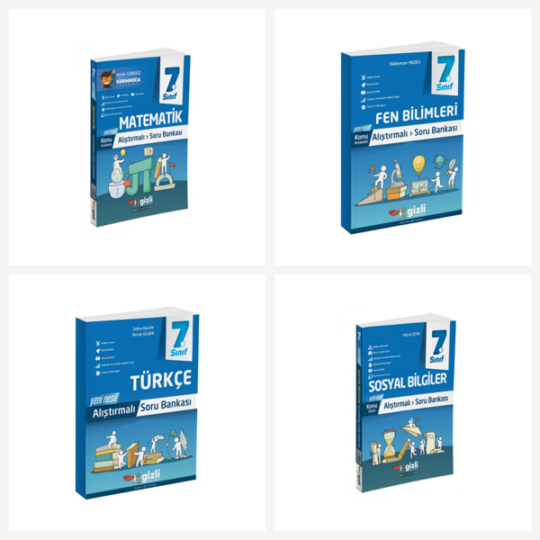Gizli 7. Sınıf Tüm Dersler Alıştırmalı Soru Bankası Seti Gizli Yayınları - Gizli Yayınları - Image 1