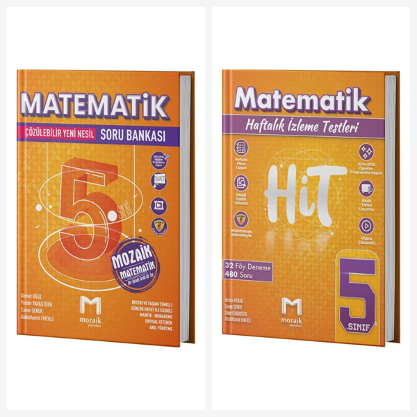 Mozaik 5. Sınıf Matematik Soru Bankası + Hit Deneme Seti Mozaik Yayınları - Mozaik Yayınları - Image 1