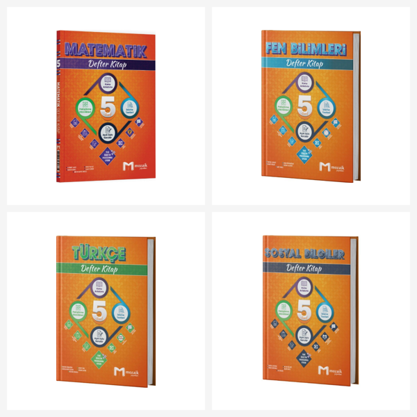 Mozaik 5. Sınıf Tüm Dersler Defter Kitap Seti 4 Kitap Mozaik Yayınları - Mozaik Yayınları - Image 1
