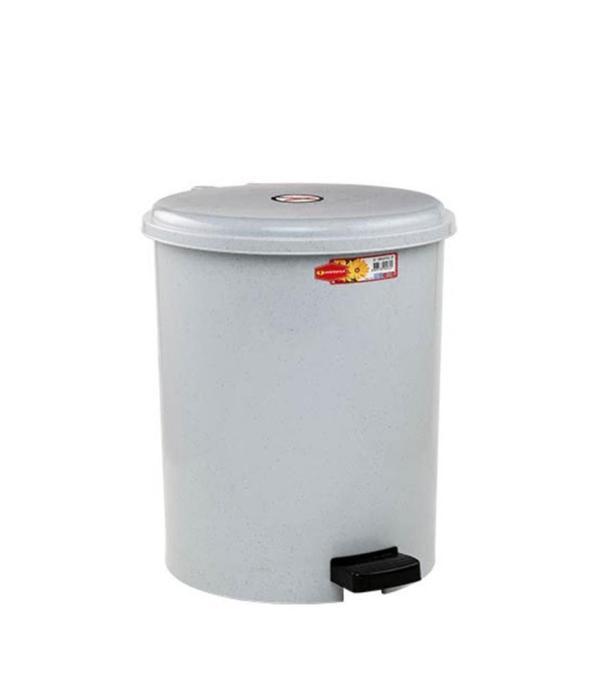 Omnipazar SY-4232 Gri Pedallı Yuvarlak Çöp Kovası İç Kovalı 25 Litre - Image 1