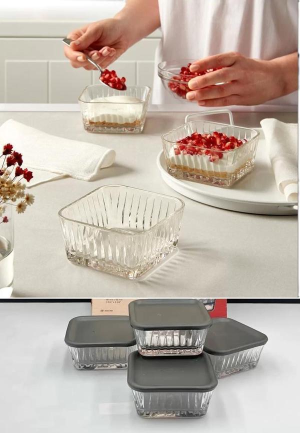 Paşabahçe freyza kapaklı cam saklama kabı 12 li kahvaltılık 530236 - Image 1