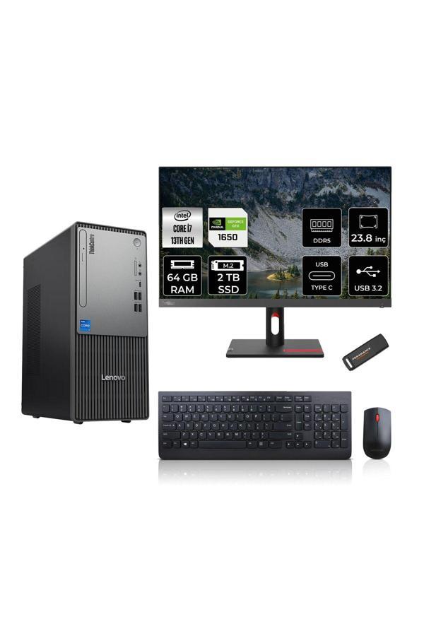 LENOVO ThinkCentre Neo 50T G5 i7 13700 64GB 2TB SSD GTX1650/4GB 23.8" FHD FDOS Masaüstü Bilgisayar - Image 1