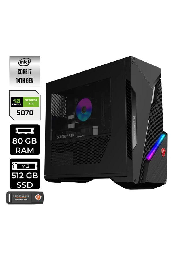 MSI MAG Infinite S3 i7-14700F 80GB 512GB SSD RTX5070/12GB W11H Masaüstü Bilgisayar & USB Bellek - Image 1