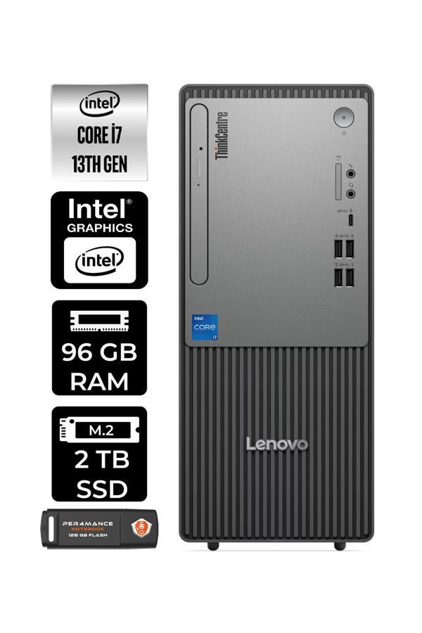 LENOVO ThinkCentre Neo 50T G5 i7 13700 96GB 2TB SSD W11P Masaüstü Bilgisayar & PER4 USB Bellek - Image 1