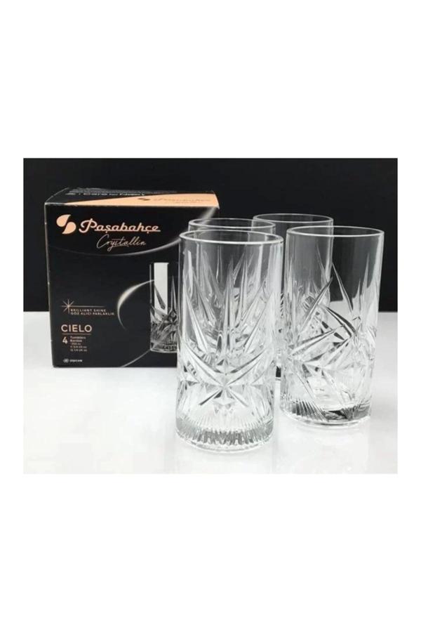 Paşabahçe 68475 Cielo Crystallin (El İmalatı) Meşrubat Bardağı 350Cc 4 Lü Orjin. Kutuludur - Image 1