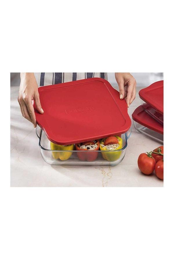 Paşabahçe 59024 Borcam Kare Tepsi Plastik Kapaklı 3200 Cc - Image 1