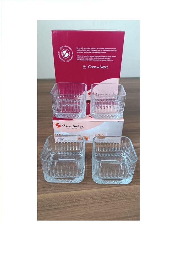 Paşabahçe Elysia Kare Çerezlik Reçellik Köşeli Tatlı Kasesi 250Cc  4 Adet 530138 - Image 1